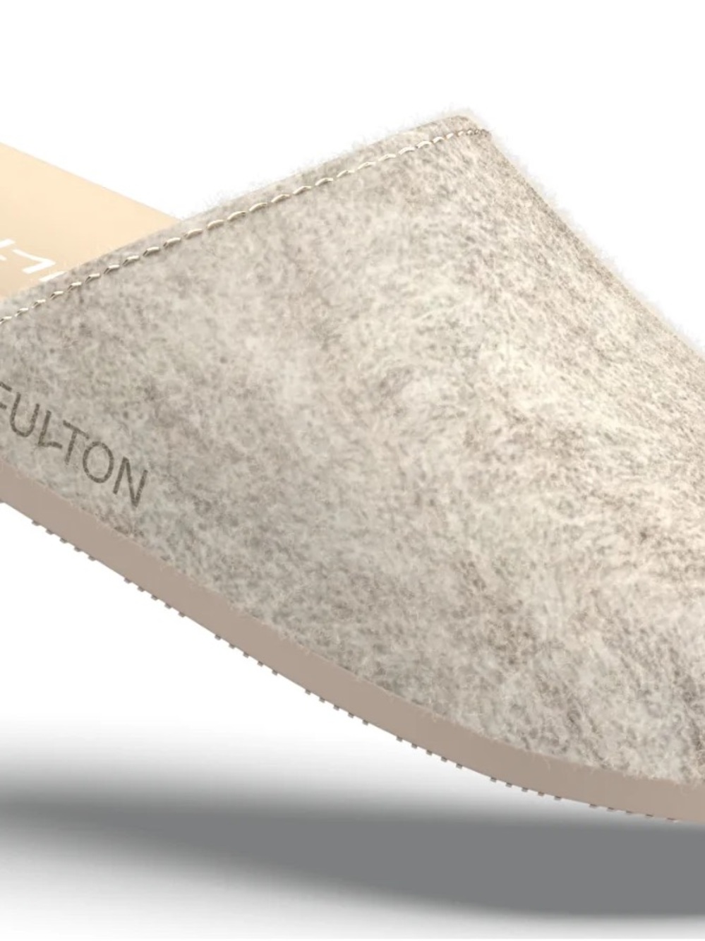 Fulton “The House Shoe” Wool Felt Slip-On Slippers in Beige – Women’s Size 5 - Picture 5 of 5